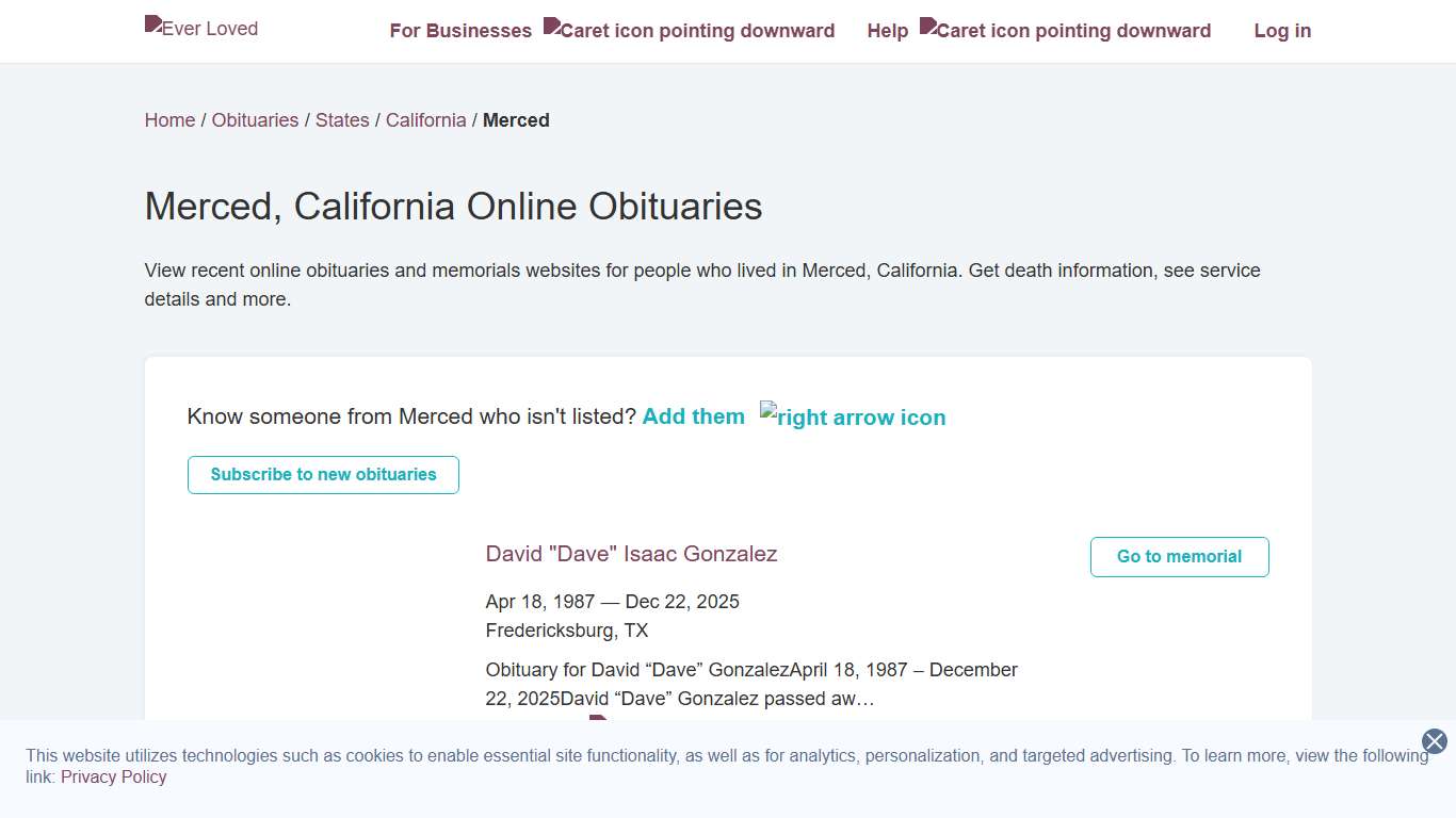 Merced, California Online Obituaries Ever Loved